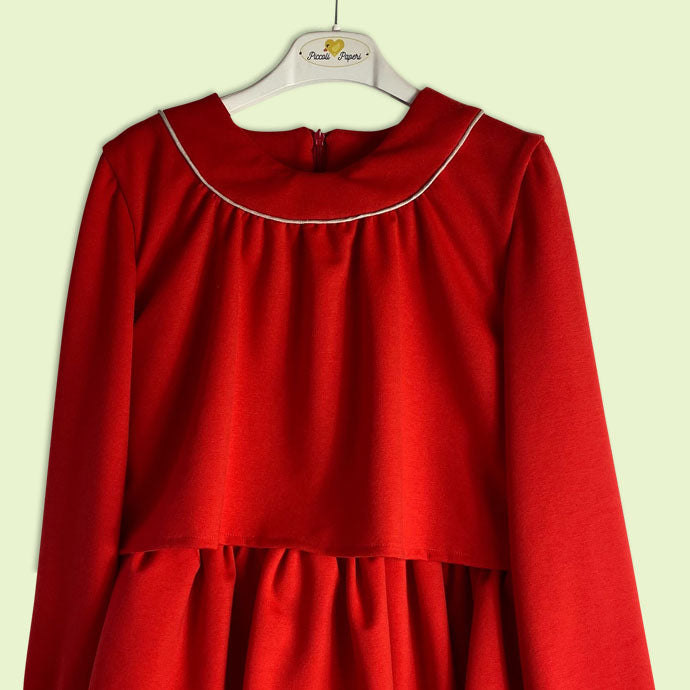 Vestito rosso a balze